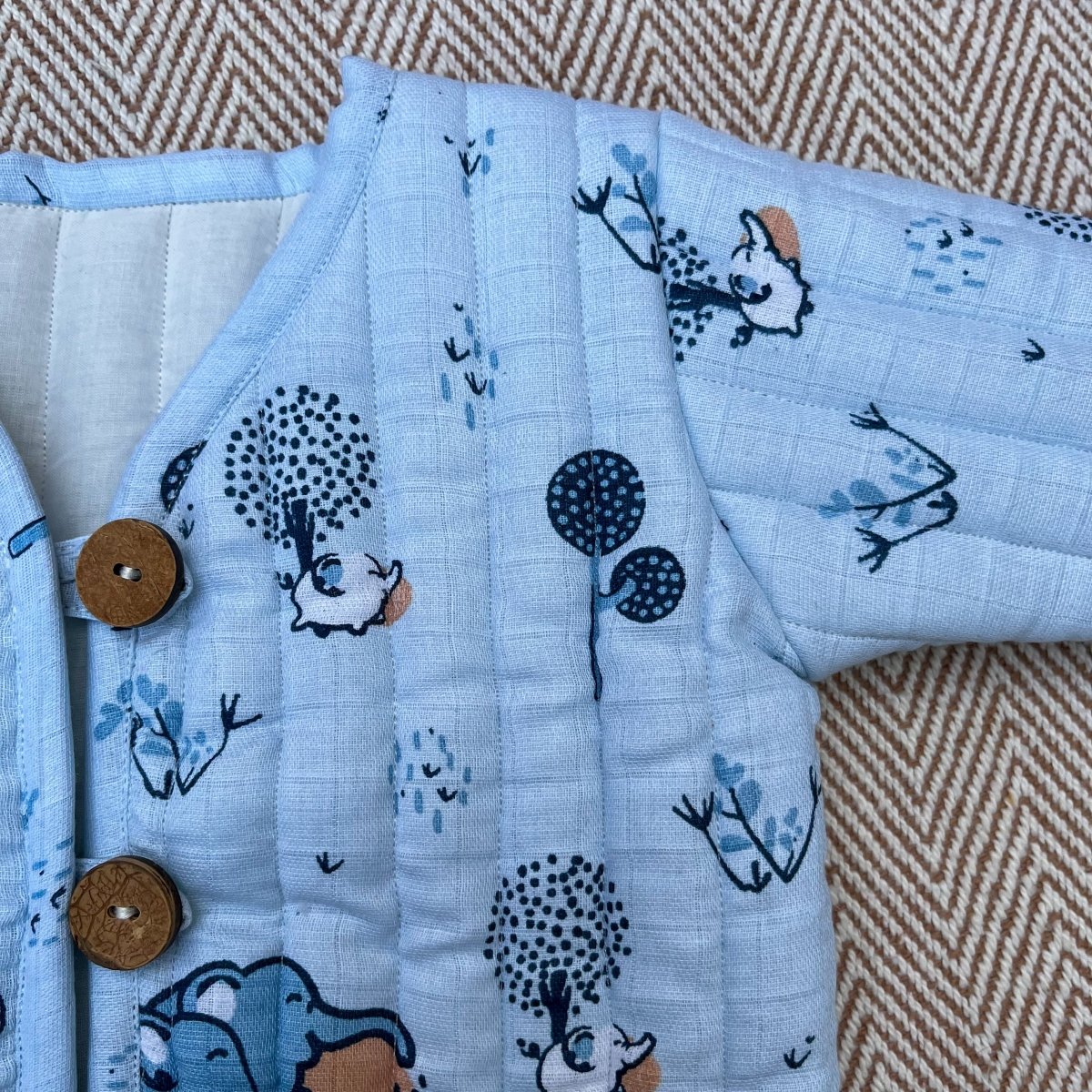 Bhaakur The Elephant Clan Quilted Muslin Jacket - ELEPHANT_JACKET_1