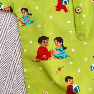 Bhaakur Threads of Love Girls Kurta Set | The Mom Store - 0-6Months Kurta Pyjama Set