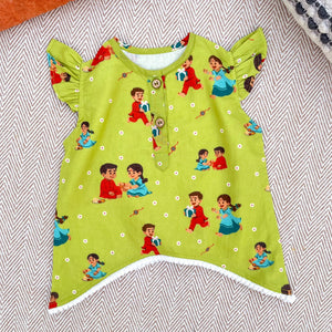 Bhaakur Threads of Love Girls Kurta Set | The Mom Store - 0-6Months Kurta Pyjama Set