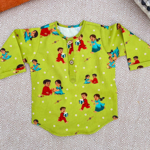 Bhaakur Threads of Love Girls Kurta Set | The Mom Store - 0-6Months Kurta Pyjama Set