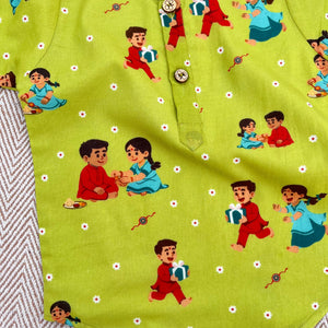 Bhaakur Threads of Love Girls Kurta Set | The Mom Store - 0-6Months Kurta Pyjama Set