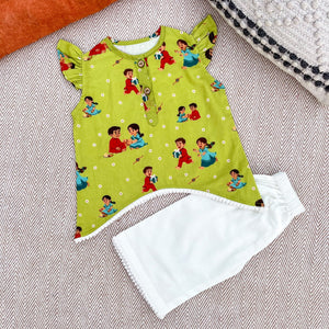Bhaakur Threads of Love Girls Kurta Set | The Mom Store - 0-6Months Kurta Pyjama Set