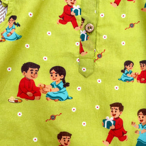 Bhaakur Threads of Love Girls Kurta Set | The Mom Store - 0-6Months Kurta Pyjama Set