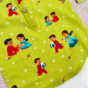 Bhaakur Threads of Love Girls Kurta Set | The Mom Store - 0-6Months Kurta Pyjama Set