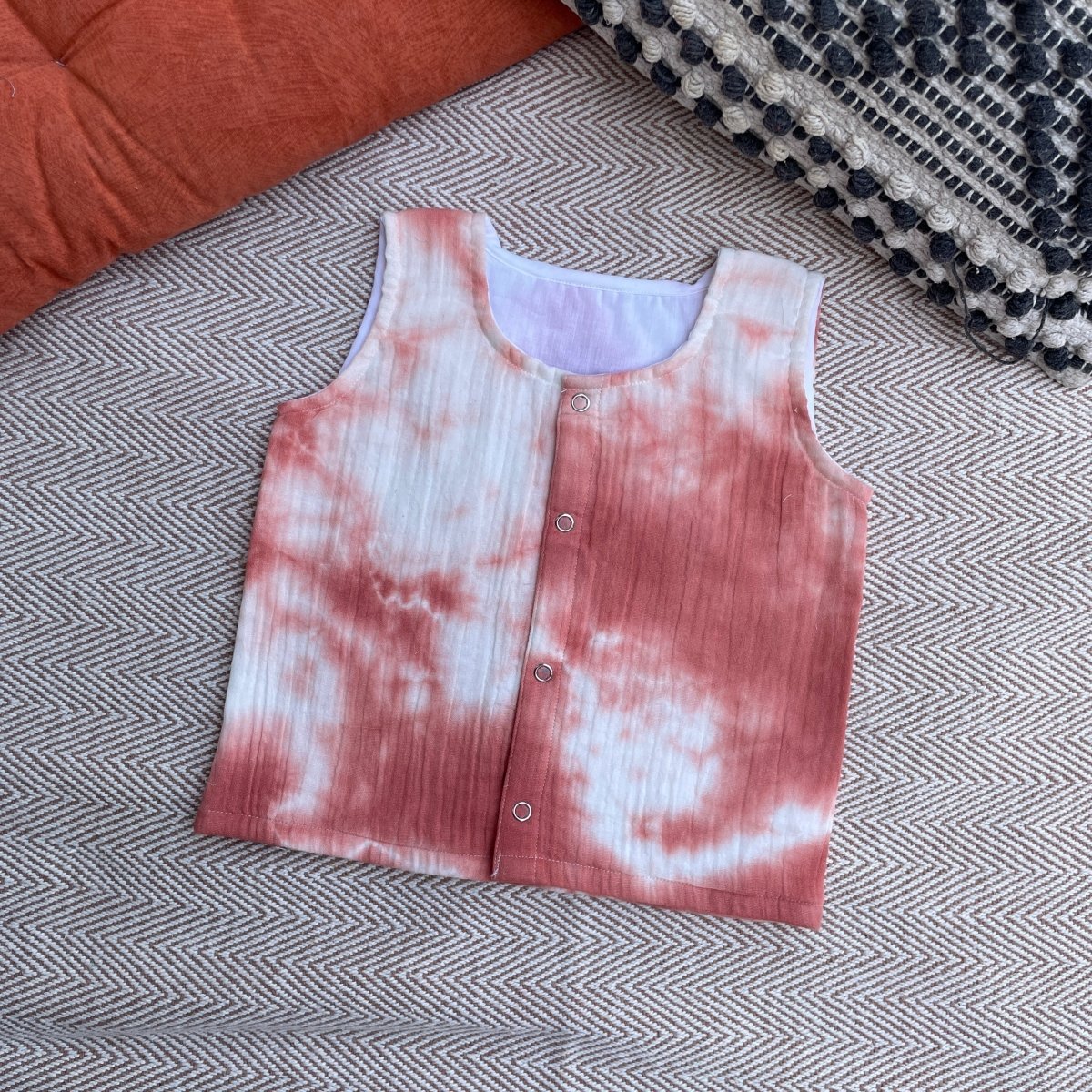 Bhaakur Tie-Dye Jhabla Set (Rust) - Tie-Dye-Rust-0-3M