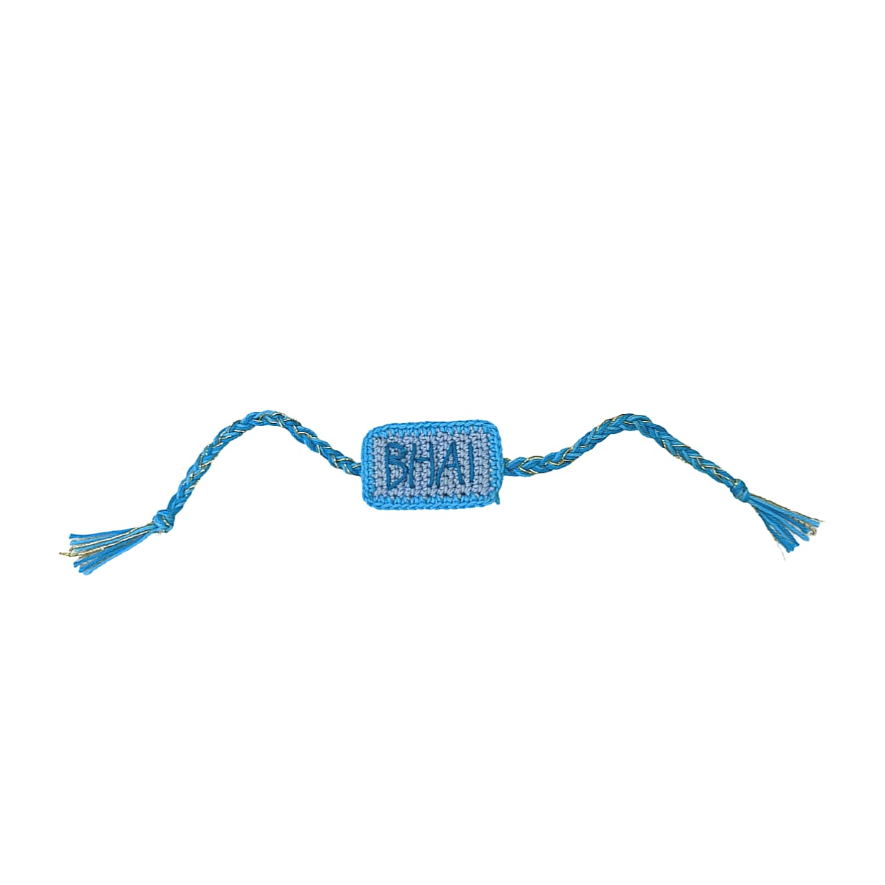 Happy Threads-Handmade Crochet Bhai Band- Light Blue