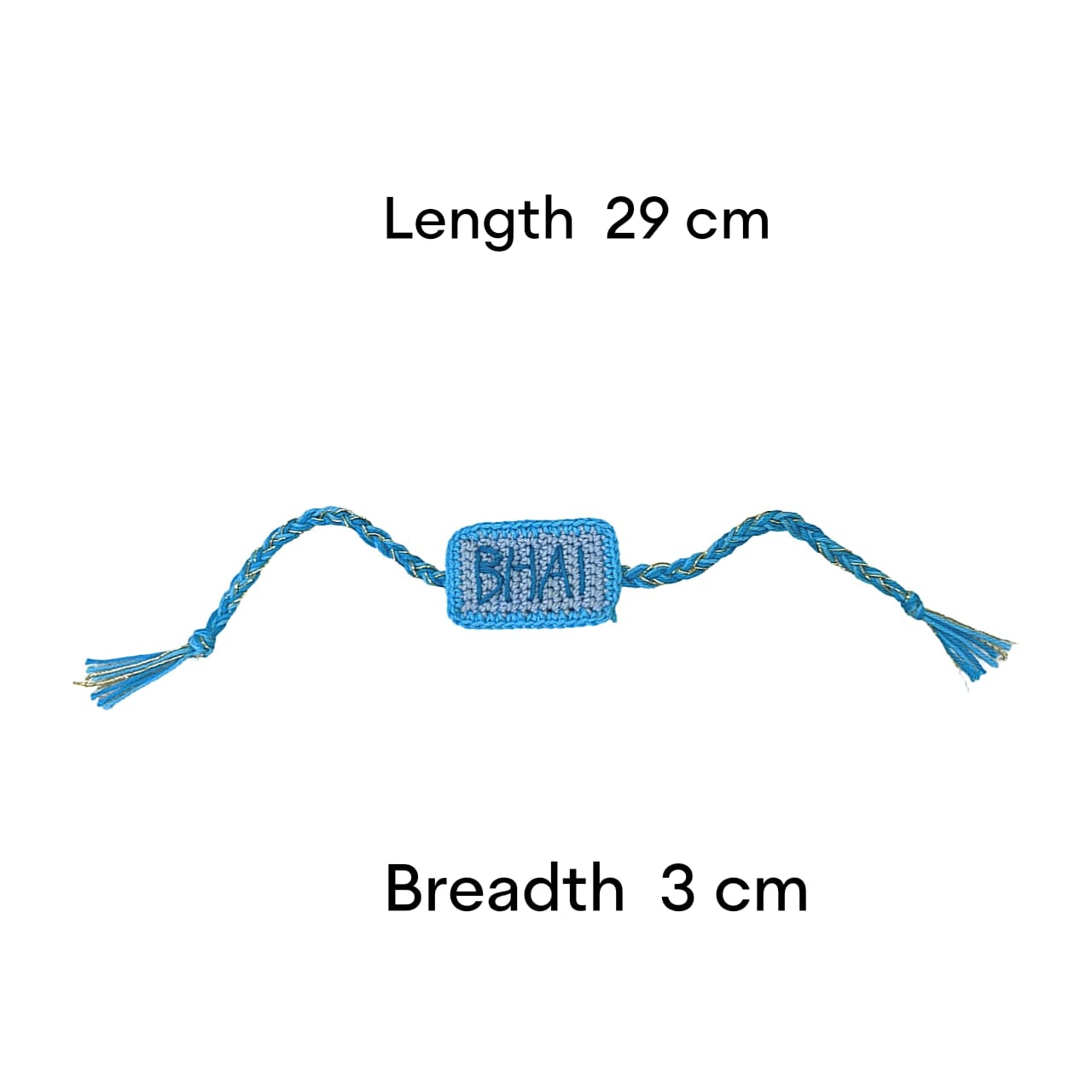 Happy Threads-Handmade Crochet Bhai Band- Light Blue