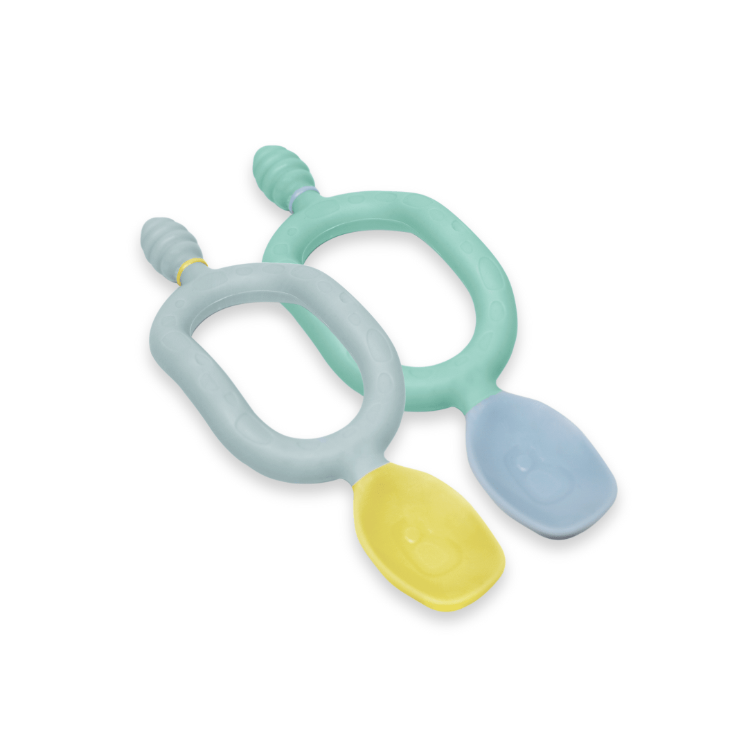 Bibado Dippit™ Multi stage Baby Weaning Spoon and Dipper Green & Grey - Pack of 2 - BIB046