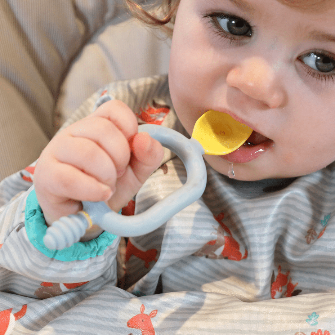 Bibado Dippit™ Multi stage Baby Weaning Spoon and Dipper Green & Grey - Pack of 2 - BIB046