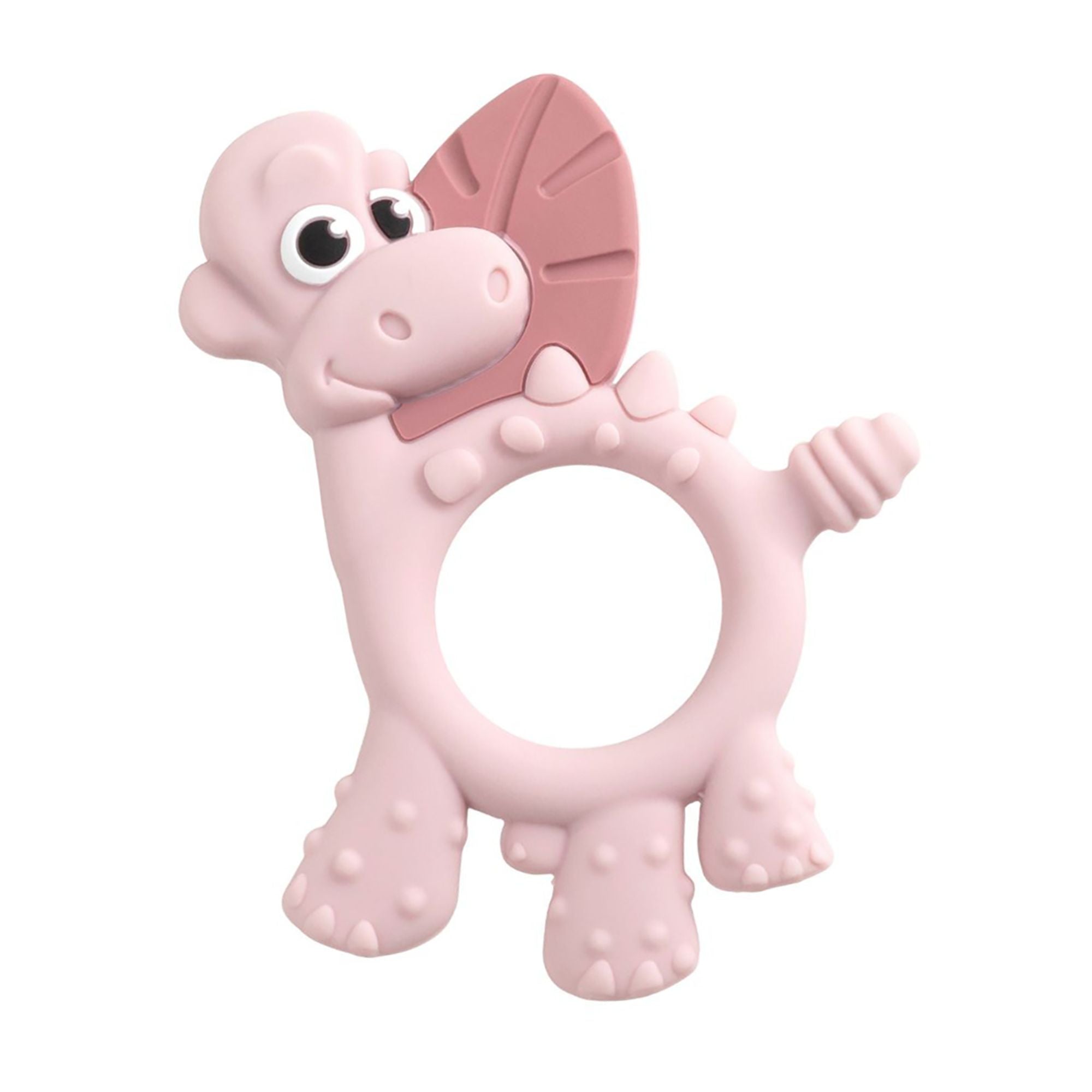 BiBaDo Dotty the Dinosaur - Silicone Multi Sensory Teether - Blush - 3m+ - BIB401