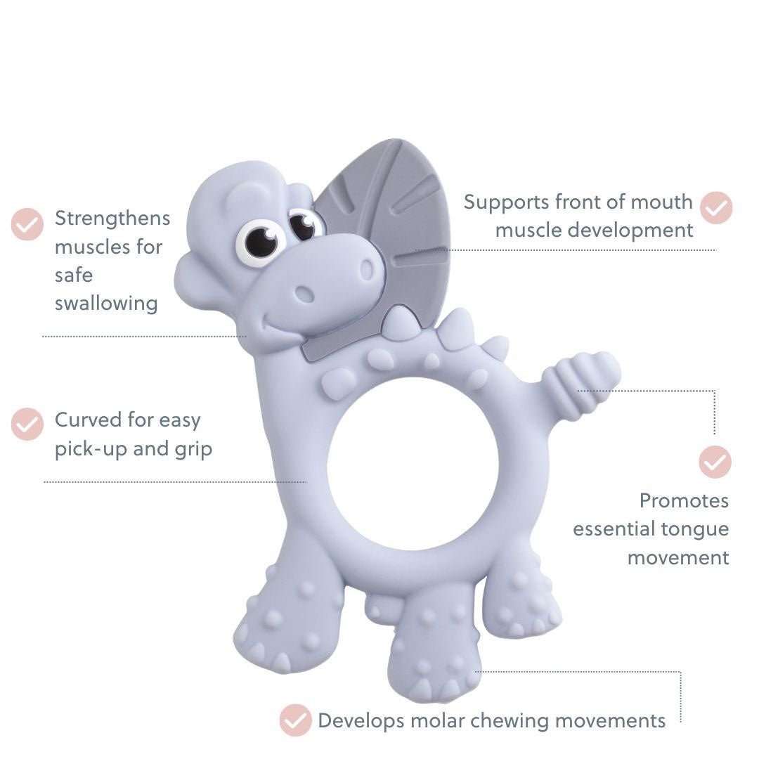 BiBaDo Dotty the Dinosaur - Silicone Multi Sensory Teether - Mist - 3m+ - BIB400