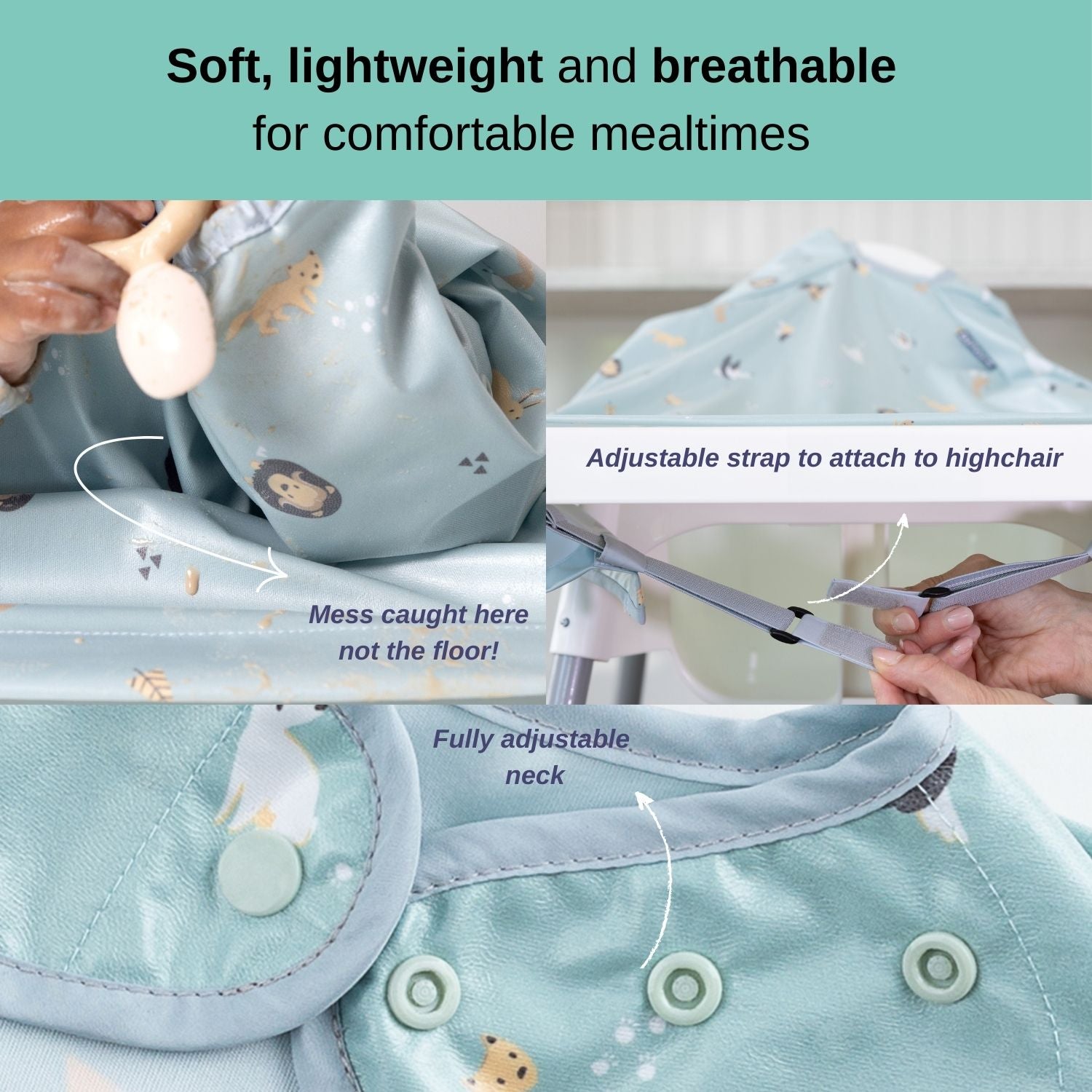 Bibado Long Sleeve Coverall Weaning Bib Arctic Amigos - BIB102