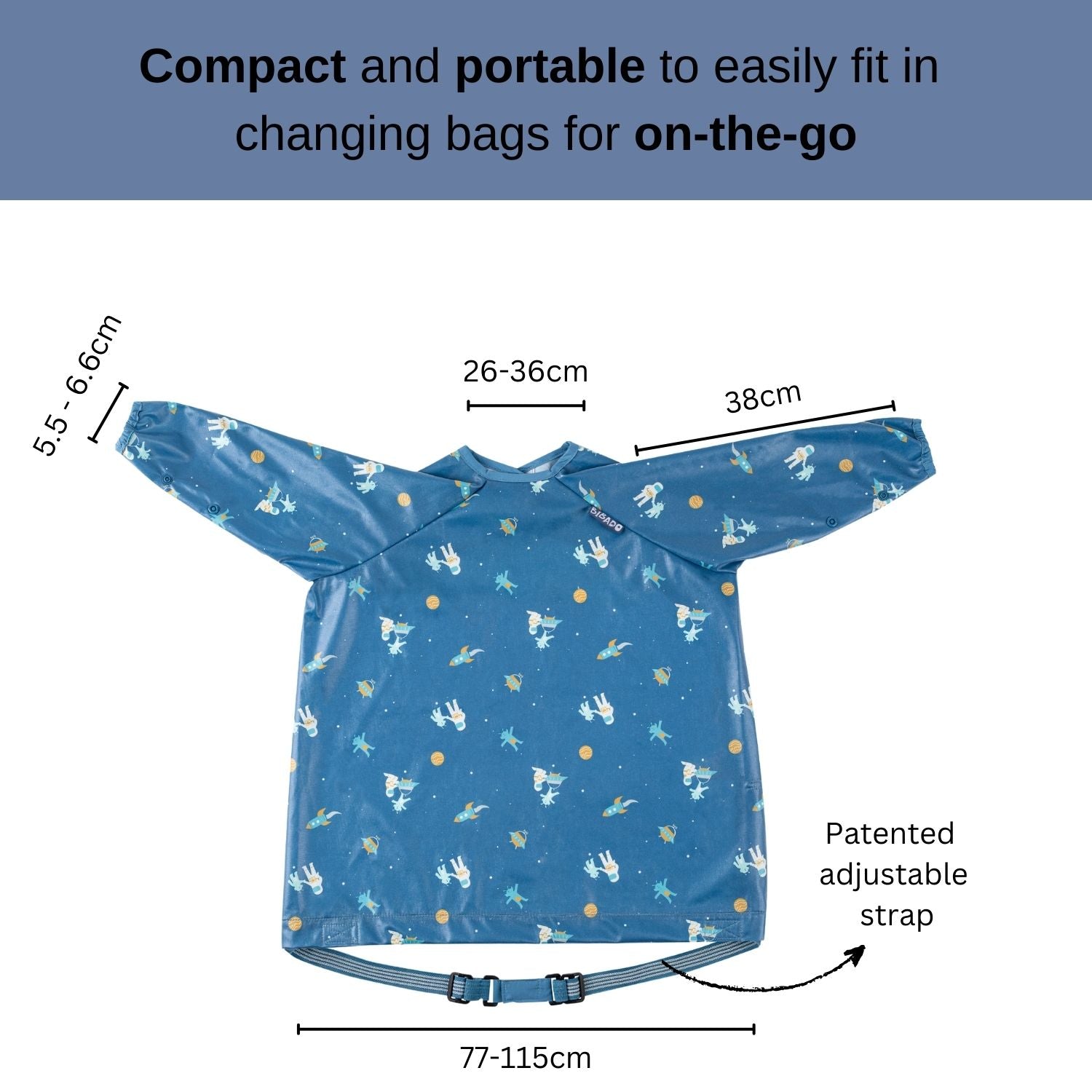 Bibado Long Sleeve Coverall Weaning Bib Astro Adventure - BIB104