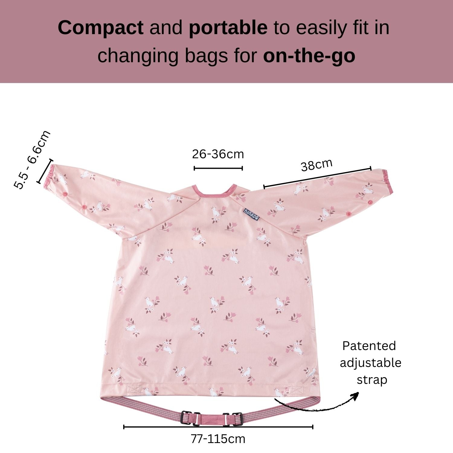 Bibado Long Sleeve Coverall Weaning Bib Curious Cottontails - BIB106