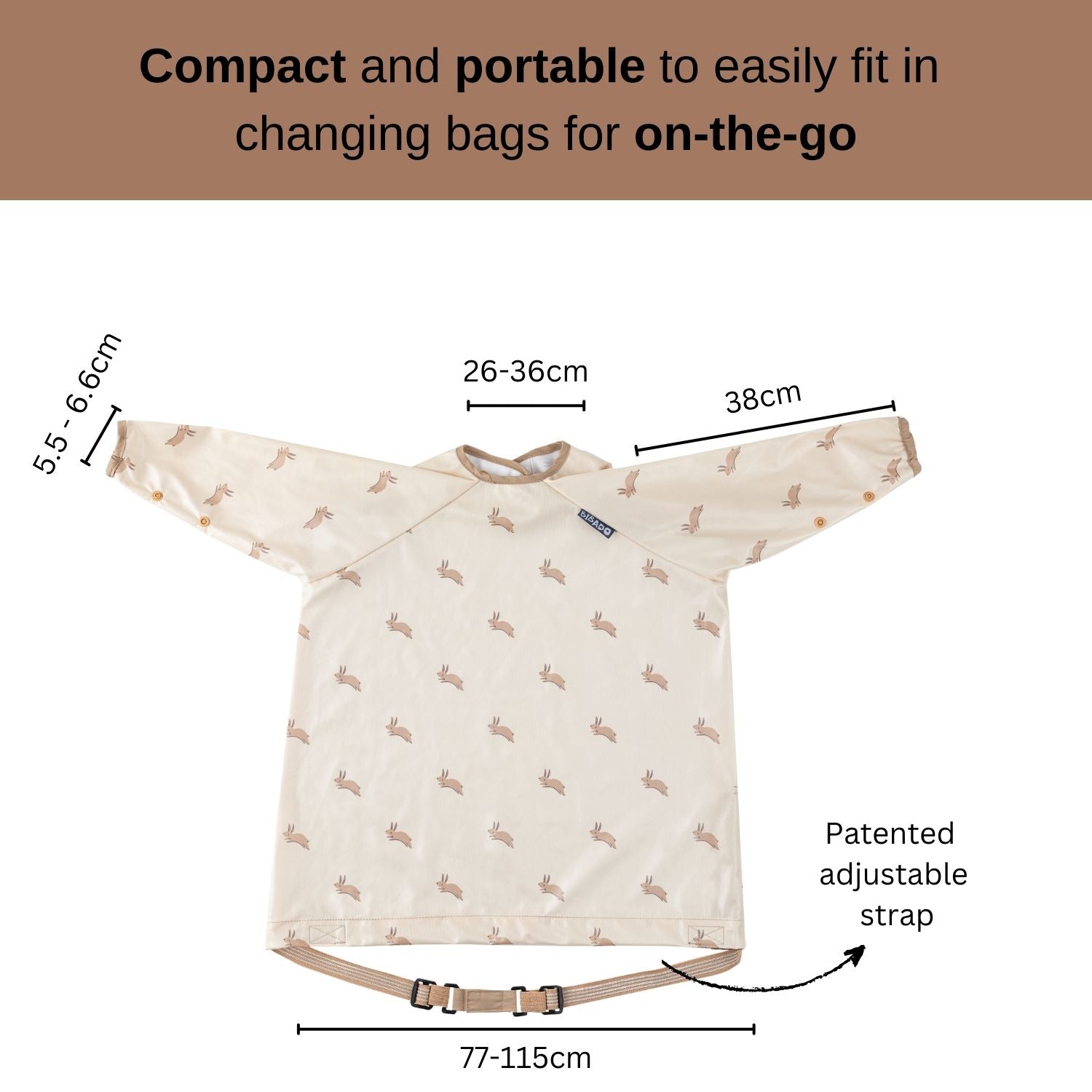 Bibado Long Sleeve Coverall Weaning Bib Happy Hares - BIB107