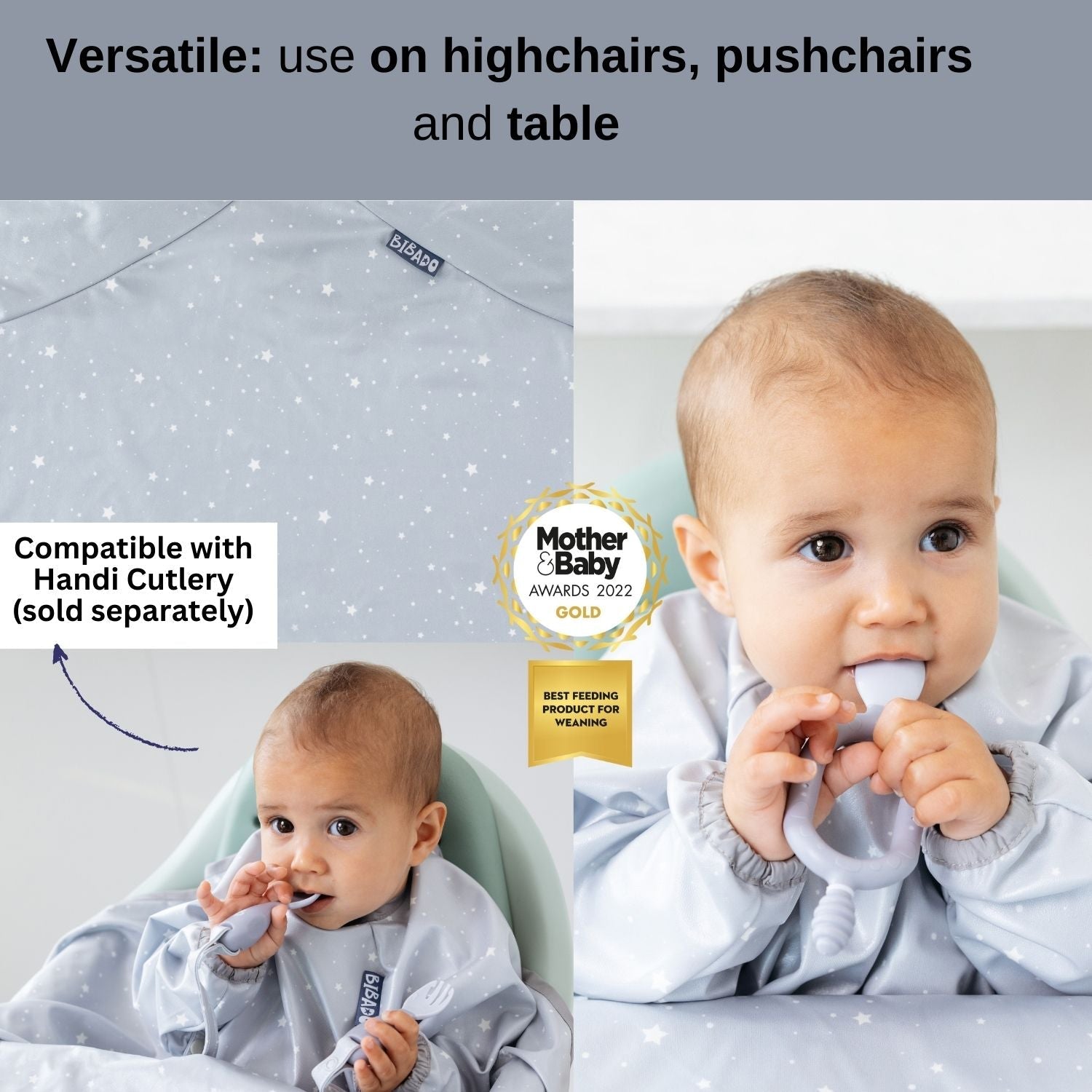 Bibado Long Sleeve Coverall Weaning Bib SuperStars - BIB105