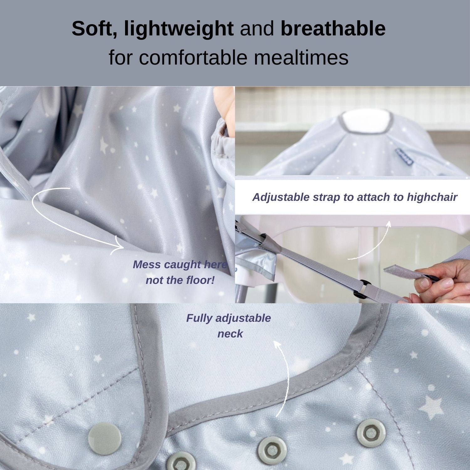 Bibado Long Sleeve Coverall Weaning Bib SuperStars - BIB105