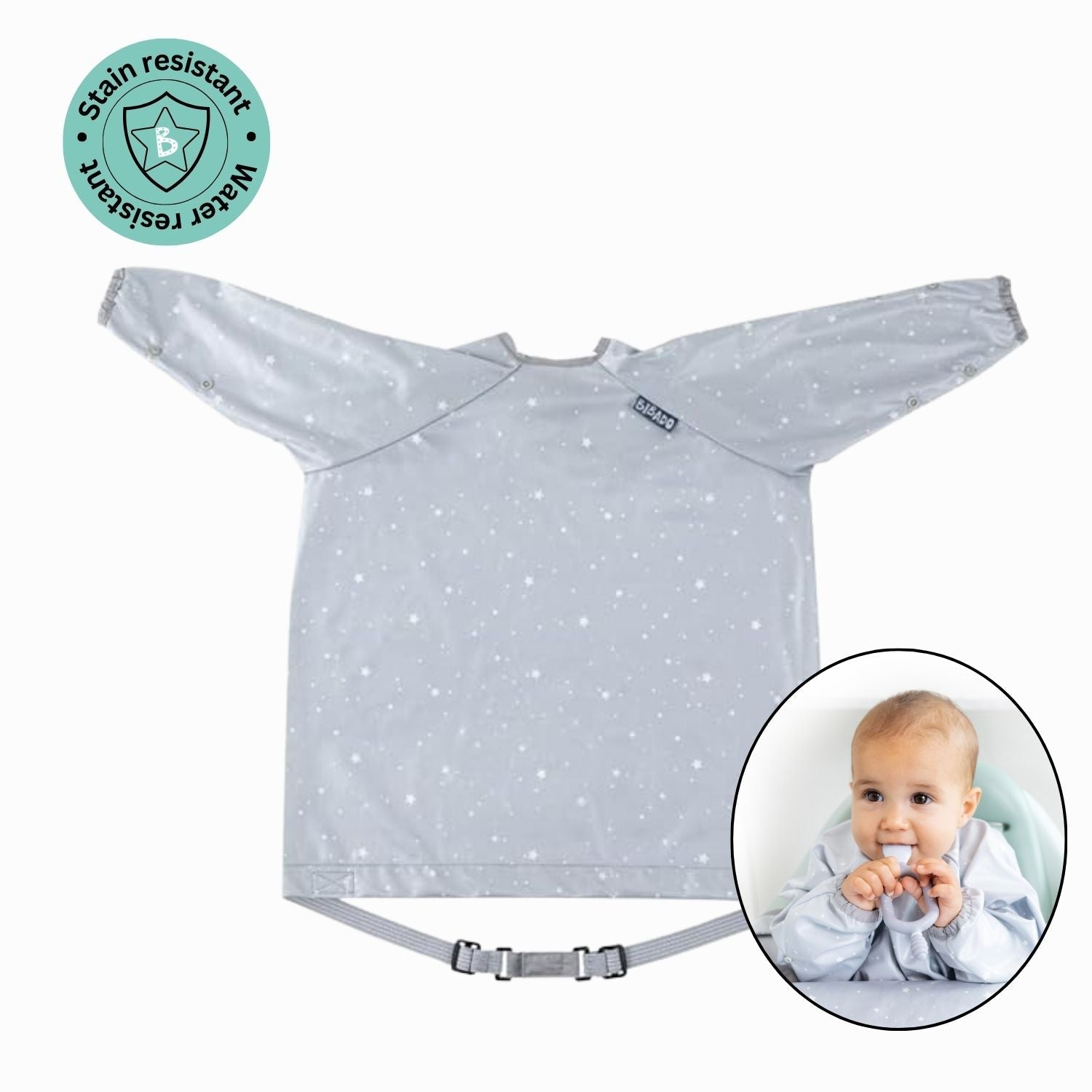 Bibado Long Sleeve Coverall Weaning Bib SuperStars - BIB105