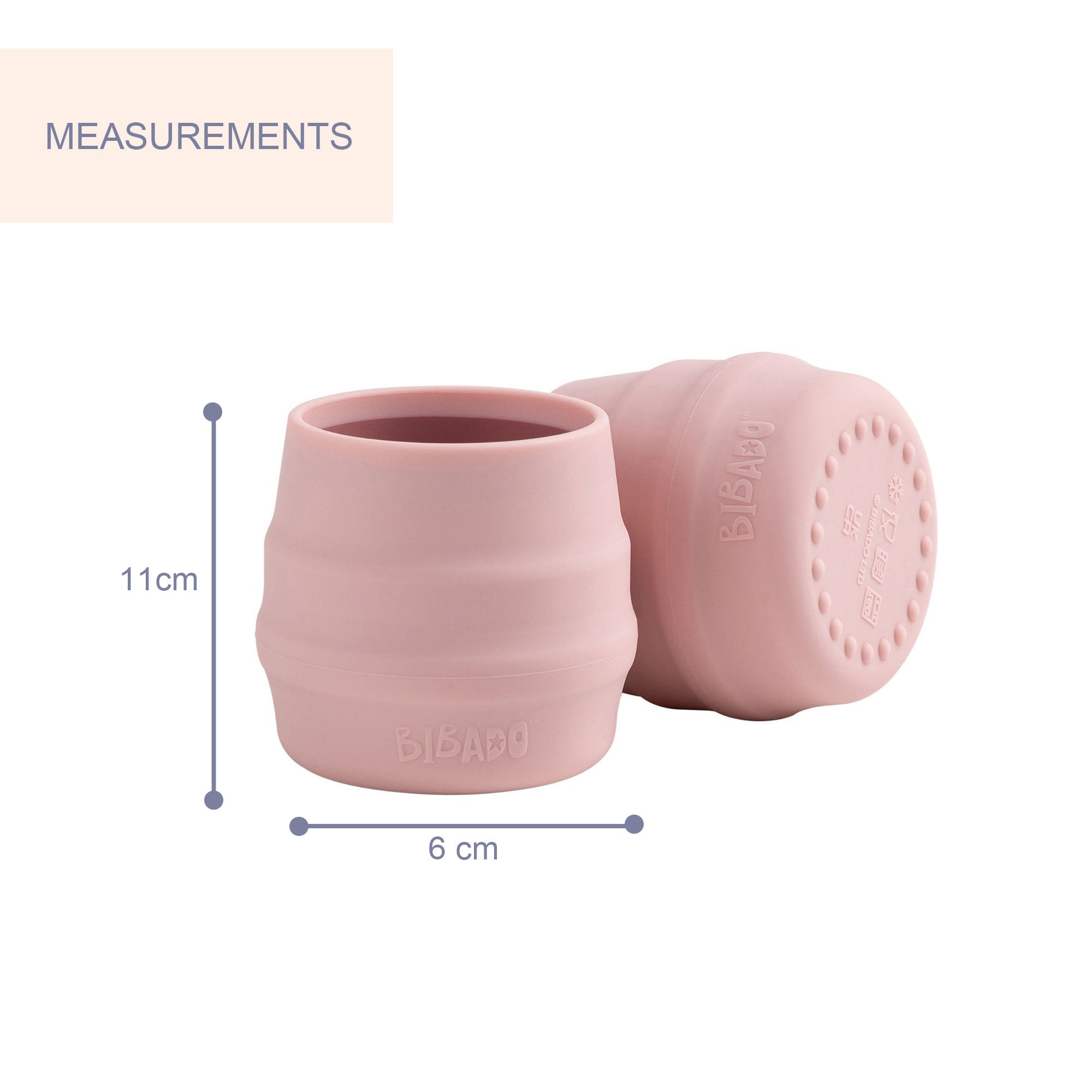 BiBaDo Sippit™ - Anti - Slip Silicone Open Drinking Cup - Blush - For Infants - Pack of 2 - BIB213