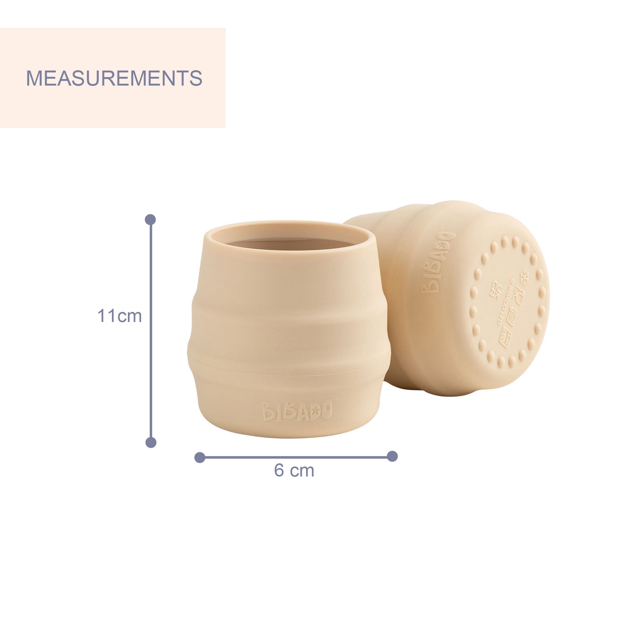 BiBaDo Sippit™ - Anti - Slip Silicone Open Drinking Cup - Fawn - For Infants - Pack of 3 - BIB214