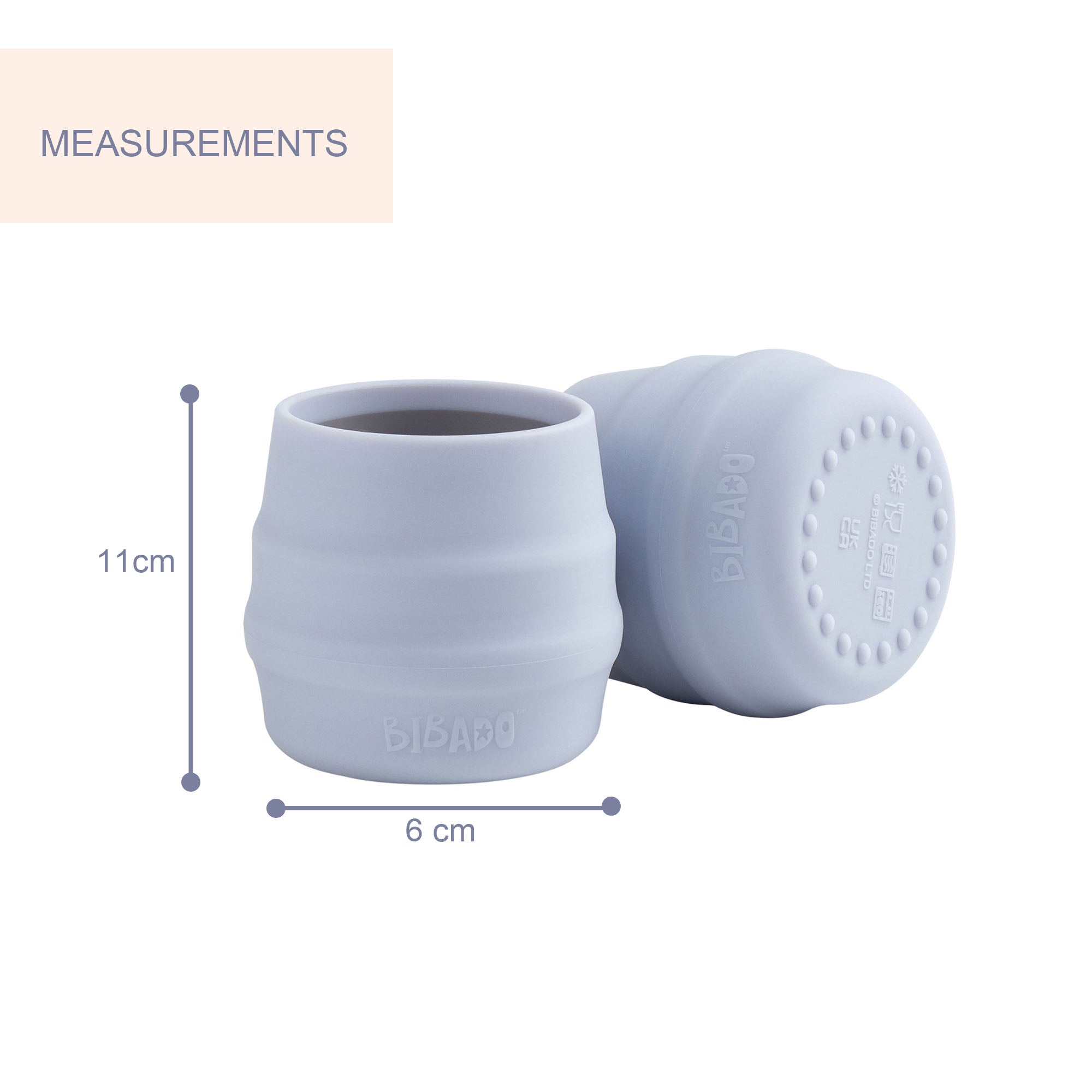 BiBaDo Sippit™ - Anti - Slip Silicone Open Drinking Cup - Mist - Pack of 4 - BIB212