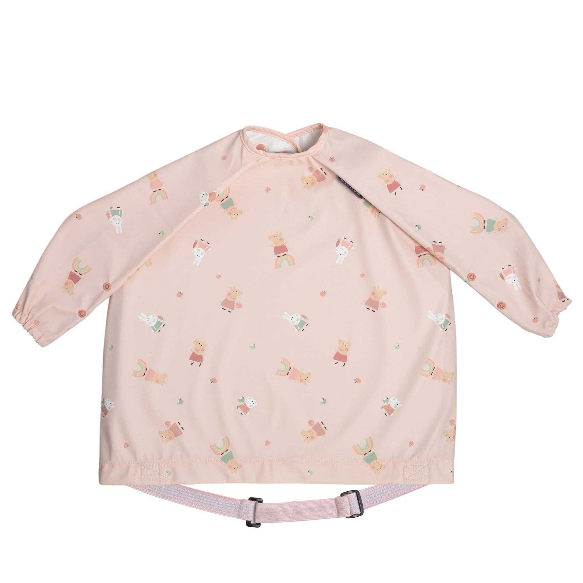 BiBaDo Stain & Water Proof Long Sleeve Coverall Shirt Weaning Bib Peppa Pig Print - Pink - For Infants - BIB504R