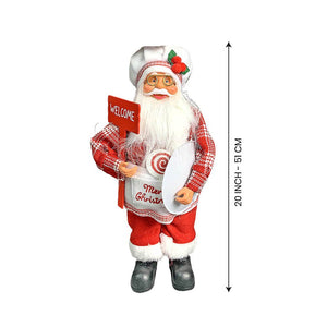Big Masterchef Santa Claus self Standing Christmas Table Décor & Christmas Decoration - 20 inch Christmas