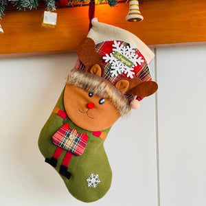 Big Rudolf Face Christmas Stockings, Large - XMAS STOCKINGS