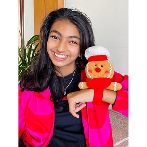 Big Size 3d Gingerbread Man Christmas Wrist Band Slap Band for Kids and Adults (Free Size) - XMAS ACCESSORIES