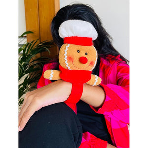 Big Size 3d Gingerbread Man Christmas Wrist Band Slap Band for Kids and Adults (Free Size) - XMAS ACCESSORIES
