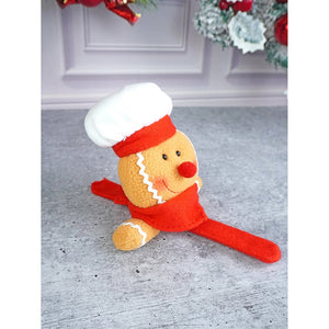 Big Size 3d Gingerbread Man Christmas Wrist Band Slap Band for Kids and Adults (Free Size) - XMAS ACCESSORIES