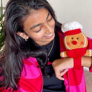 Big Size 3d Gingerbread Man Christmas Wrist Band Slap Band for Kids and Adults (Free Size) - XMAS ACCESSORIES