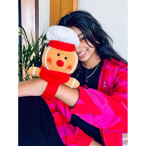 Big Size 3d Gingerbread Man Christmas Wrist Band Slap Band for Kids and Adults (Free Size) - XMAS ACCESSORIES