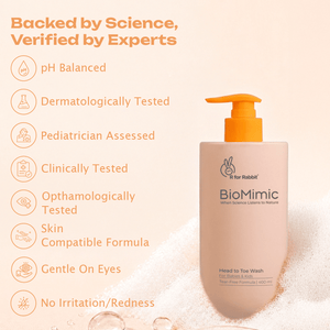 BioMimic Head to Toe Wash 400ml- Gentle Baby Body Wash for Hair and Skin - Baby Body Wash