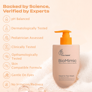 BioMimic Head to Toe Wash - Gentle Baby Body Wash for Hair and Skin 200ml - Baby Body Wash