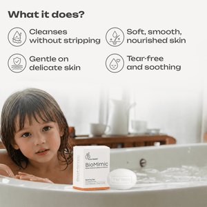 BioMimic Kids Bathing Bar - Gentle Sulphate Free Baby Soap Pack of 2 - Baby Soap