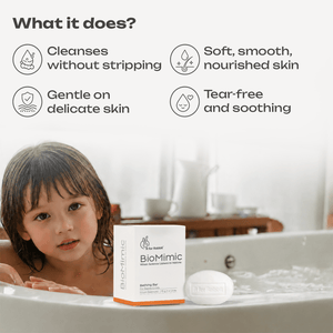 BioMimic Kids Bathing Bar - Gentle Sulphate Free Baby Soap Pack of 4 - Baby Soap