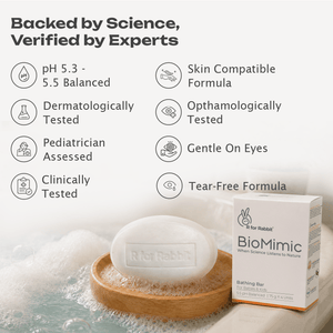 BioMimic Kids Bathing Bar - Gentle Sulphate Free Baby Soap Pack of 4 - Baby Soap