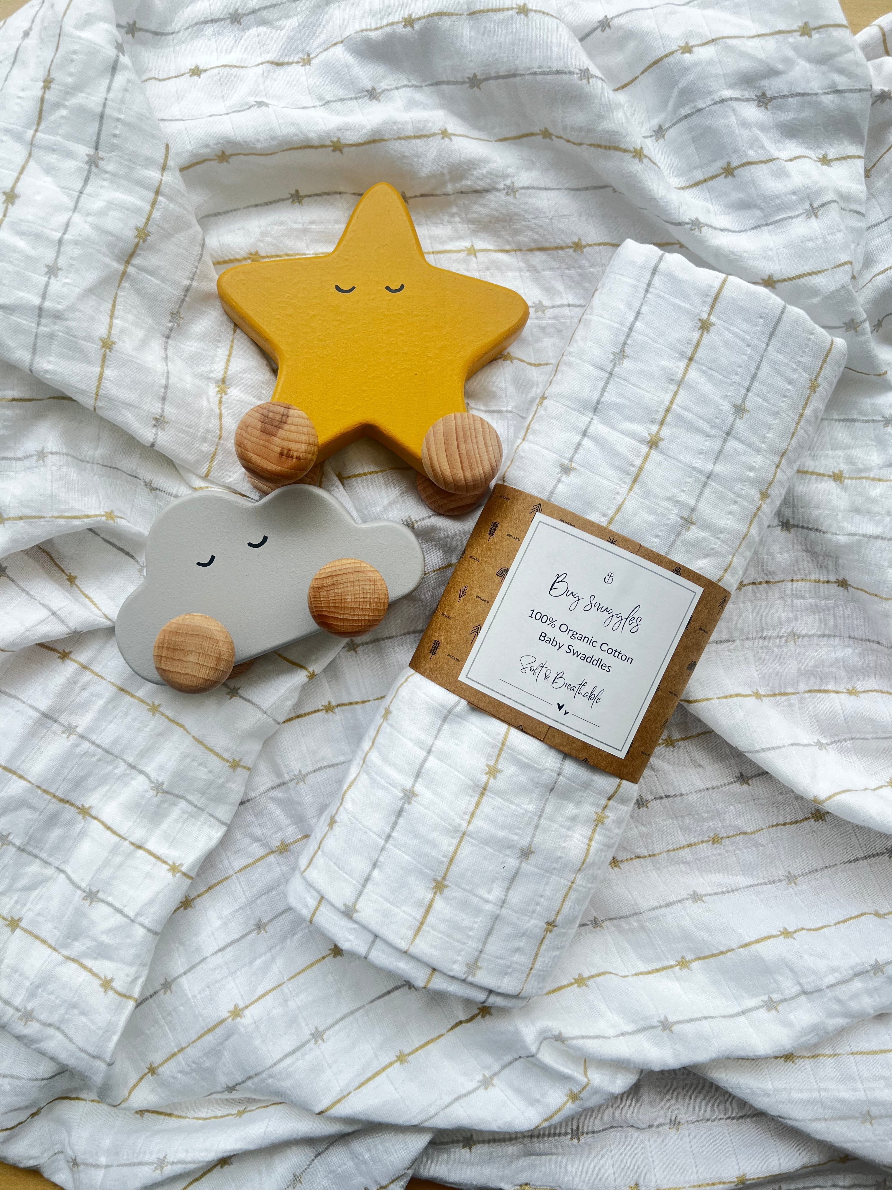 Birch & Bug Baby Swaddle - Starry Nights - Swaddles