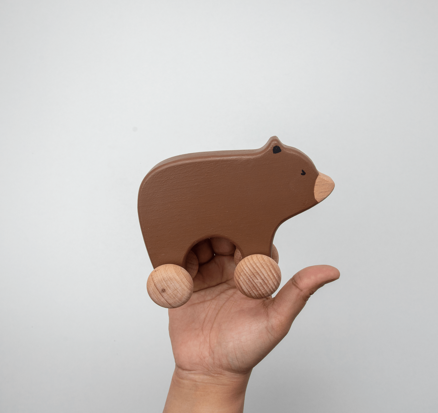 Birch & Bug Bear Roller Toy - Wooden Animal