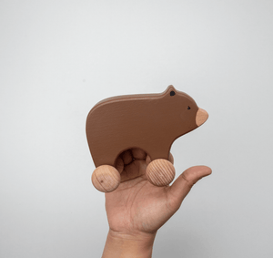 Birch & Bug Bear Roller Toy - Wooden Animal