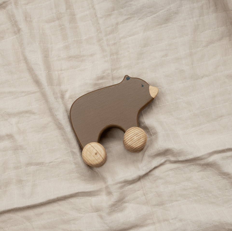 Birch & Bug Bear Roller Toy - Wooden Animal
