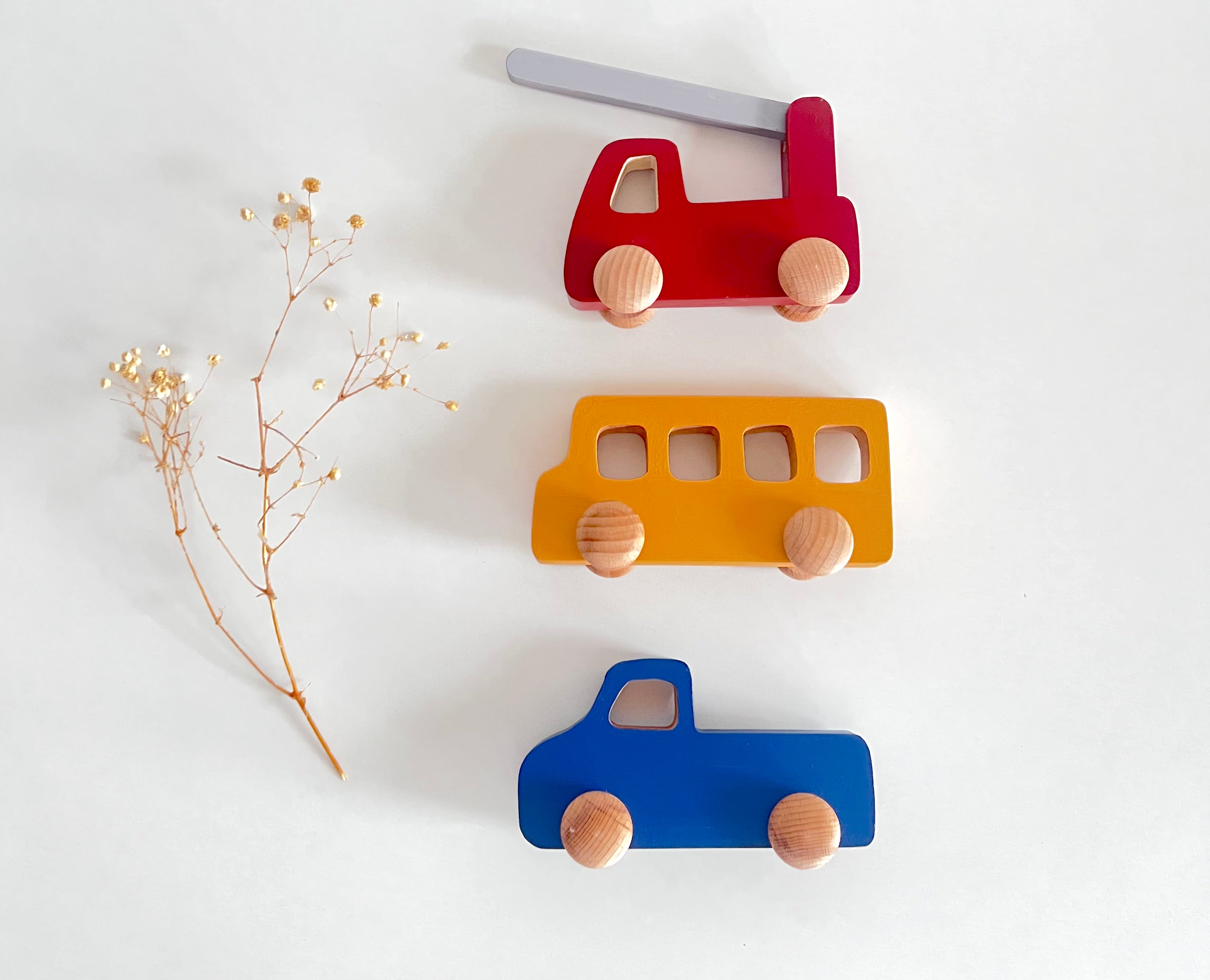 Birch & Bug Busy Wheels Set of 3 - Push & Pull Toys