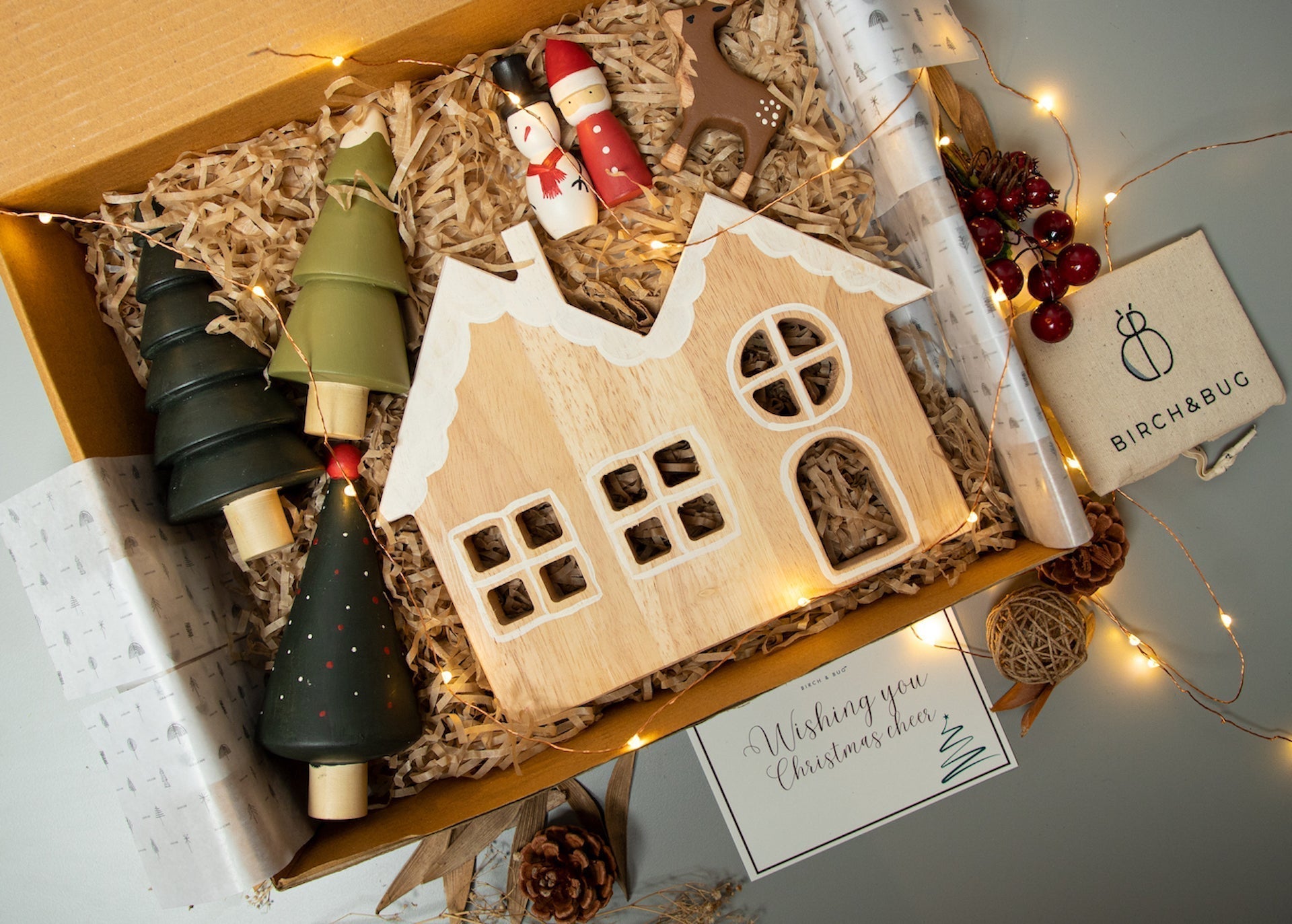 Birch & Bug Christmas Playset Gift Box - Age 2+ - Wooden Toys