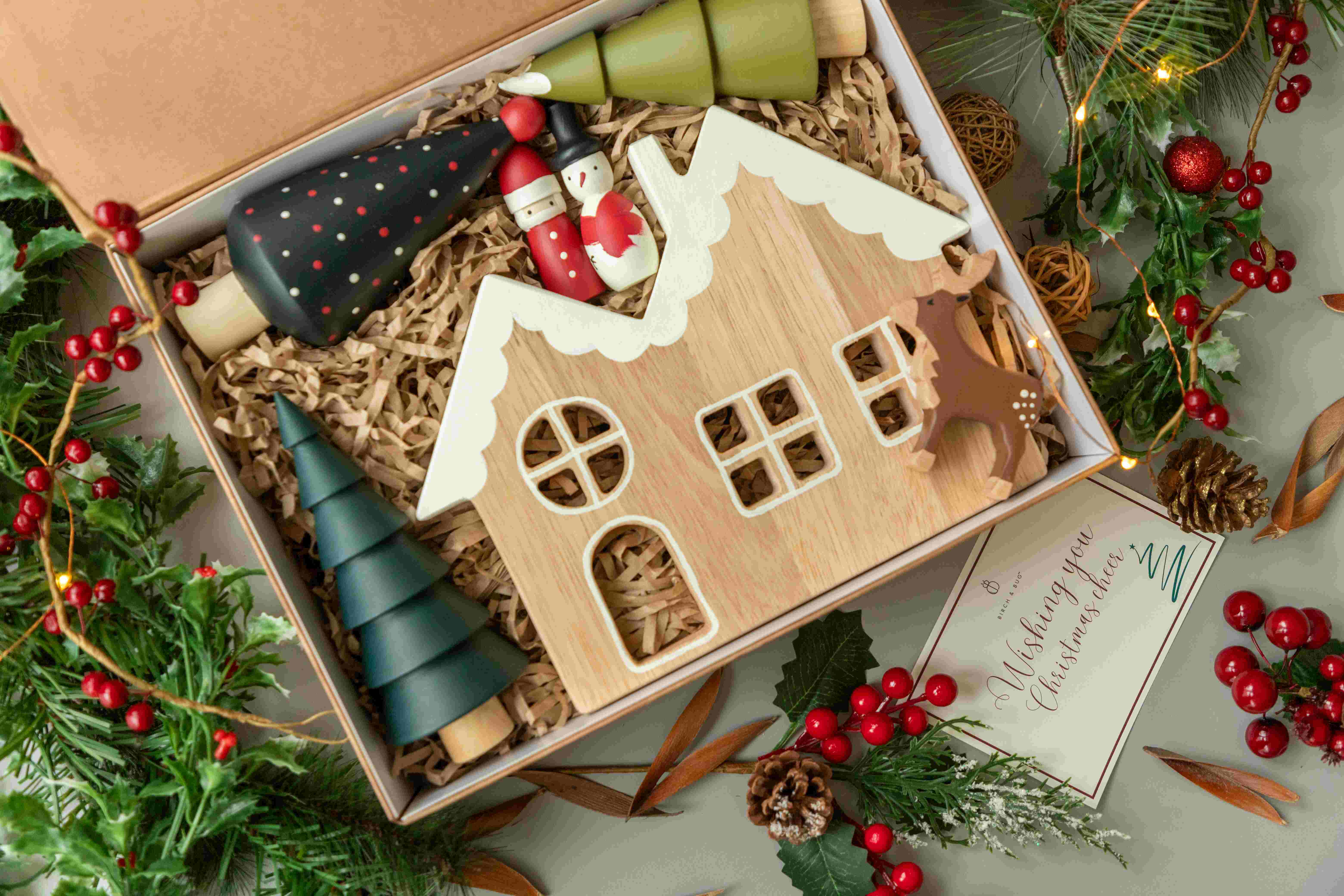 Birch & Bug Christmas Playset Gift Box - Age 2+ - Wooden Toys