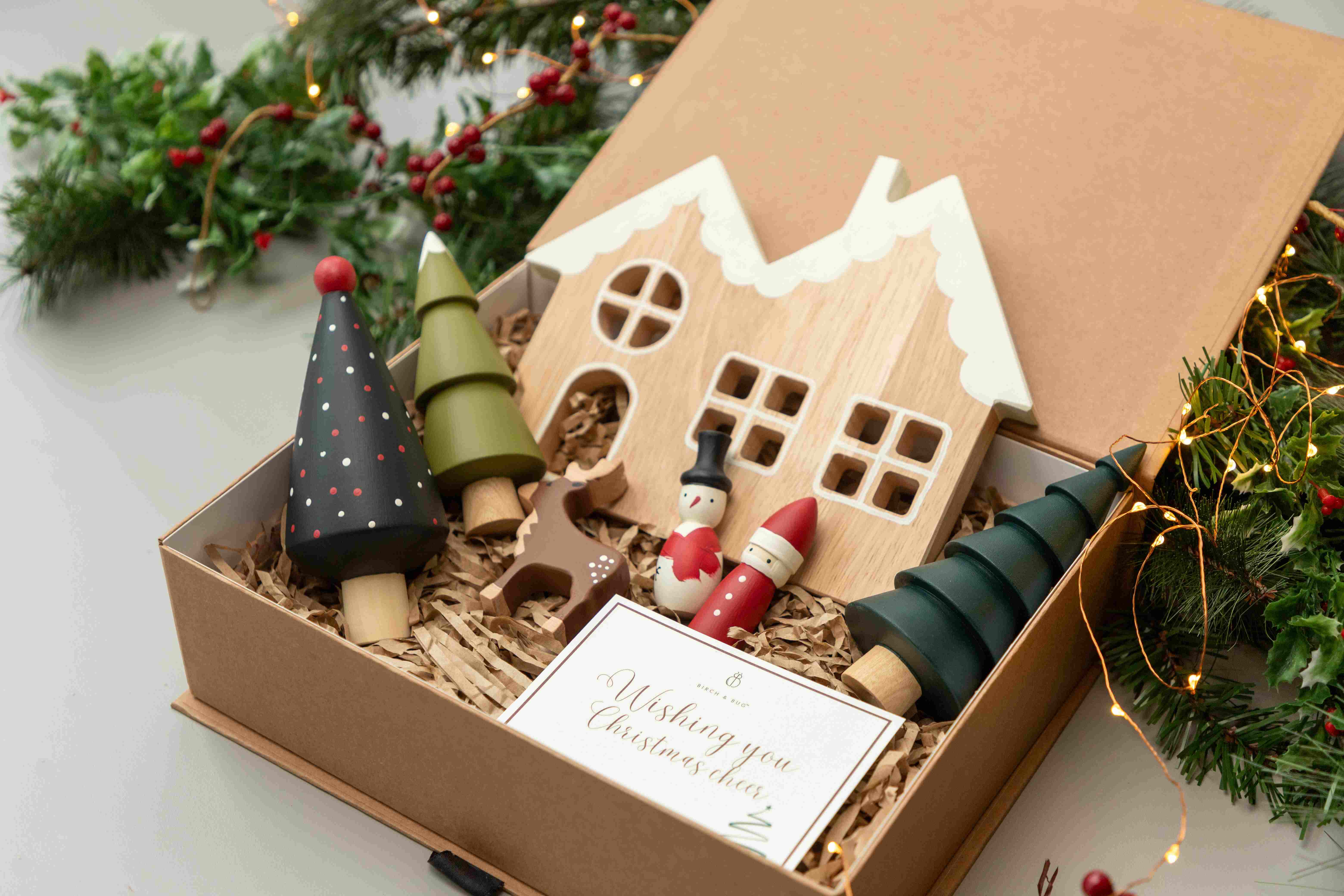 Birch & Bug Christmas Playset Gift Box - Age 2+ - Wooden Toys