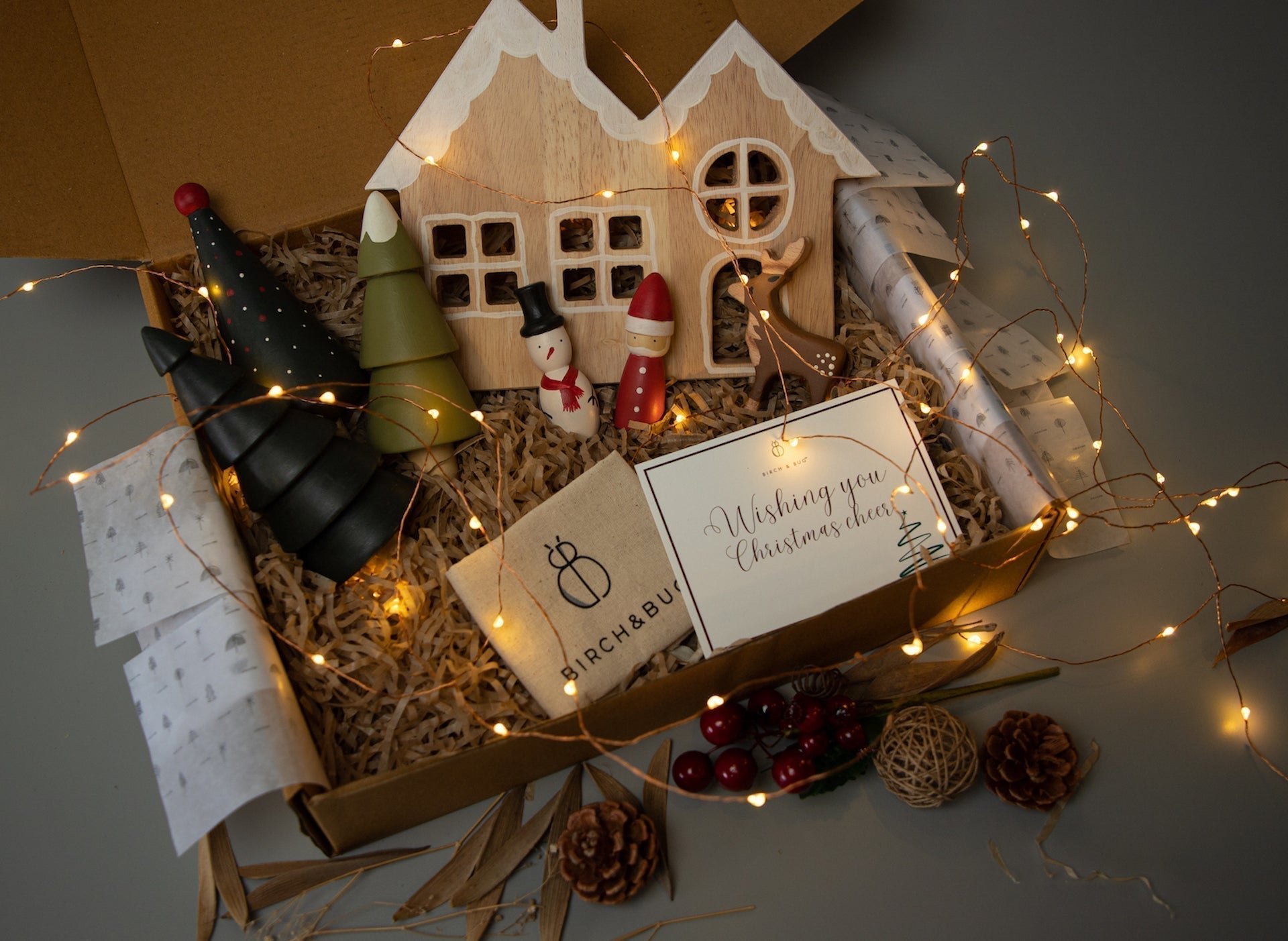 Birch & Bug Christmas Playset Gift Box - Age 2+ - Wooden Toys