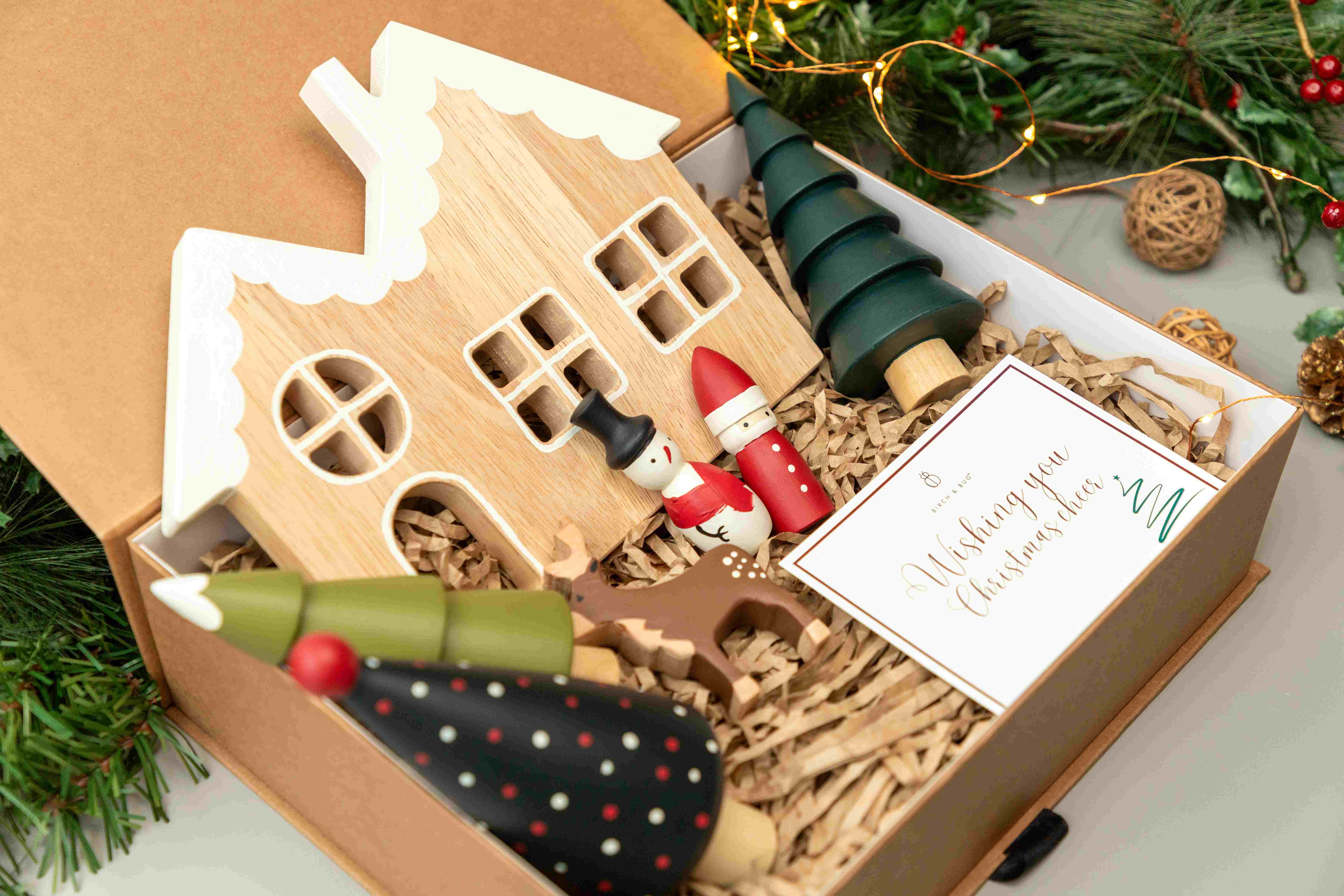 Birch & Bug Christmas Playset Gift Box - Age 2+ - Wooden Toys
