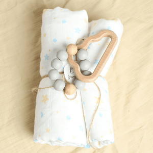 Birch & Bug Cloud Teether with Beads - Wooden Toy