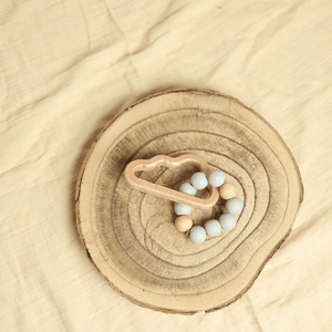 Birch & Bug Cloud Teether with Beads - Wooden Toy